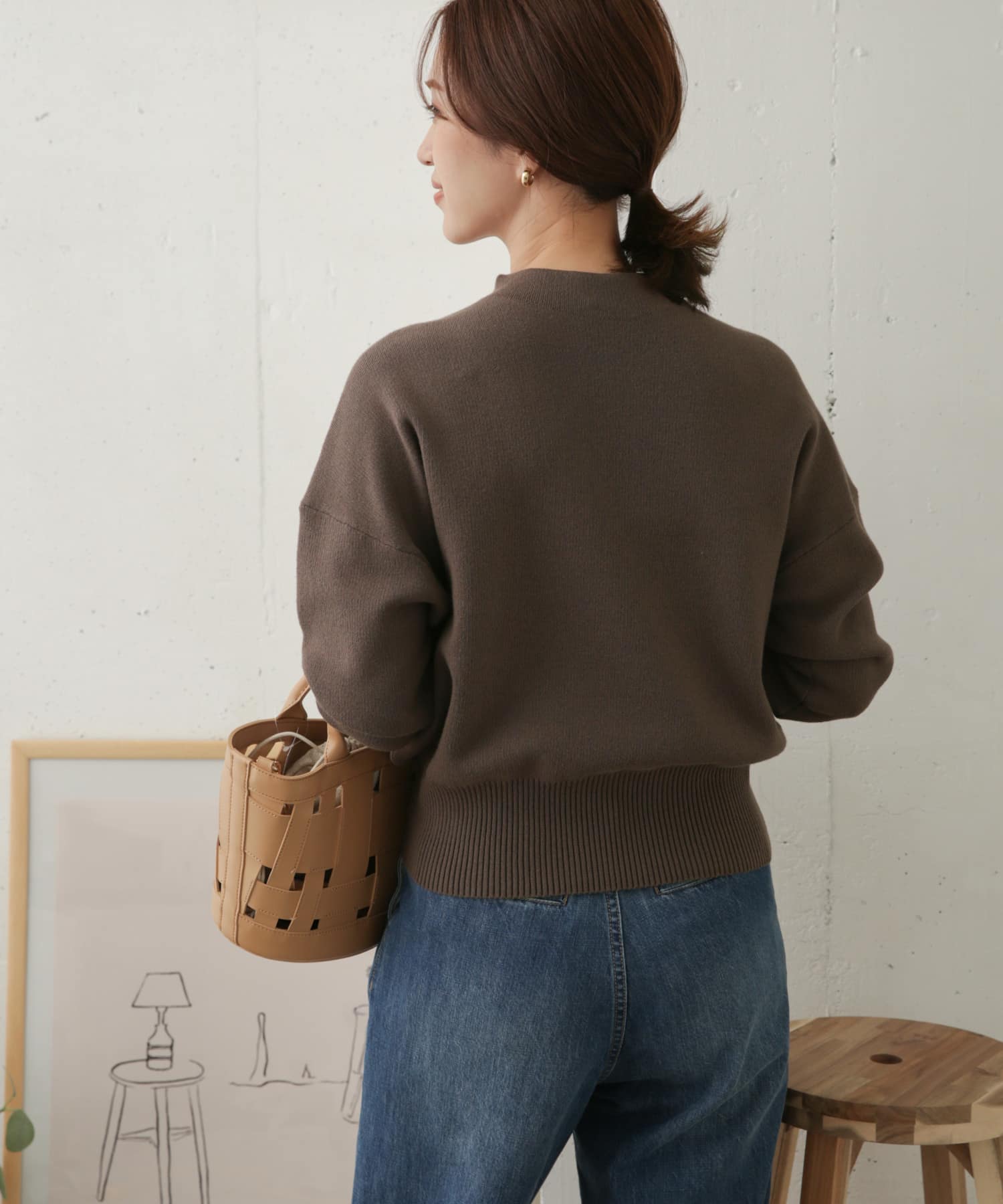 ボトルネックKNITプルオーバー