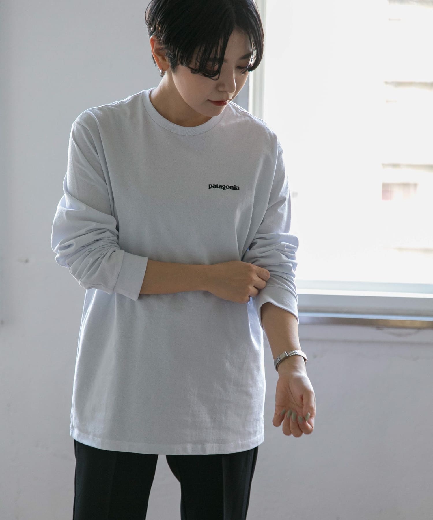 patagonia　Long-Sleeve P-6 Logo Re-T-Shirts