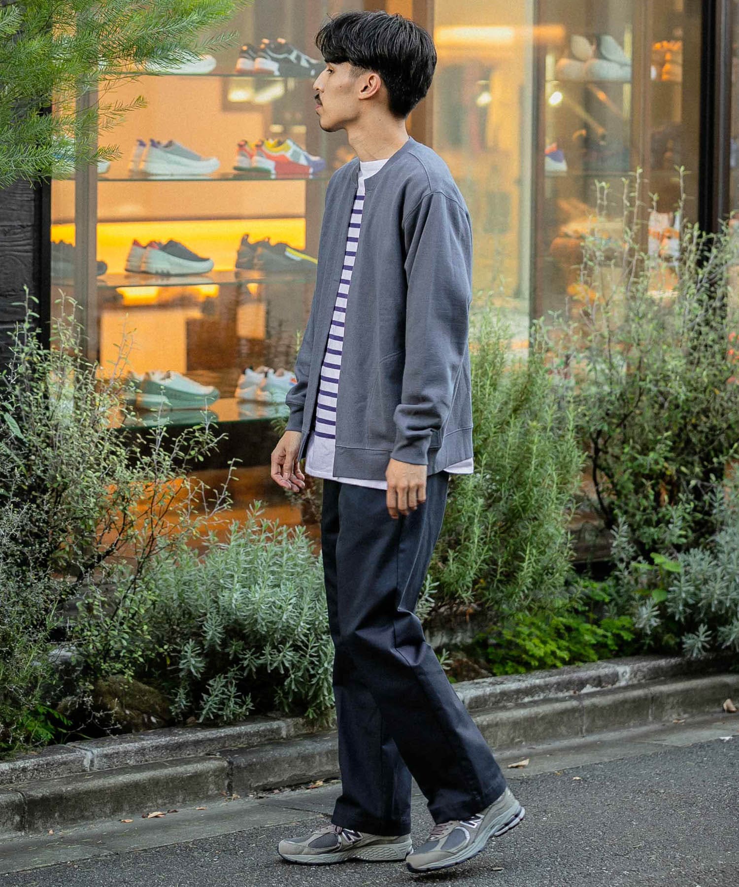 【WEB限定】裏毛クルーネックカーディガン