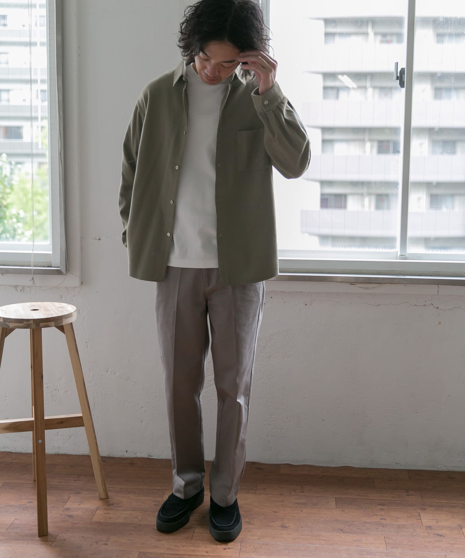 【一部WEB限定カラー】ヘビーネルレギュラーカラーシャツ