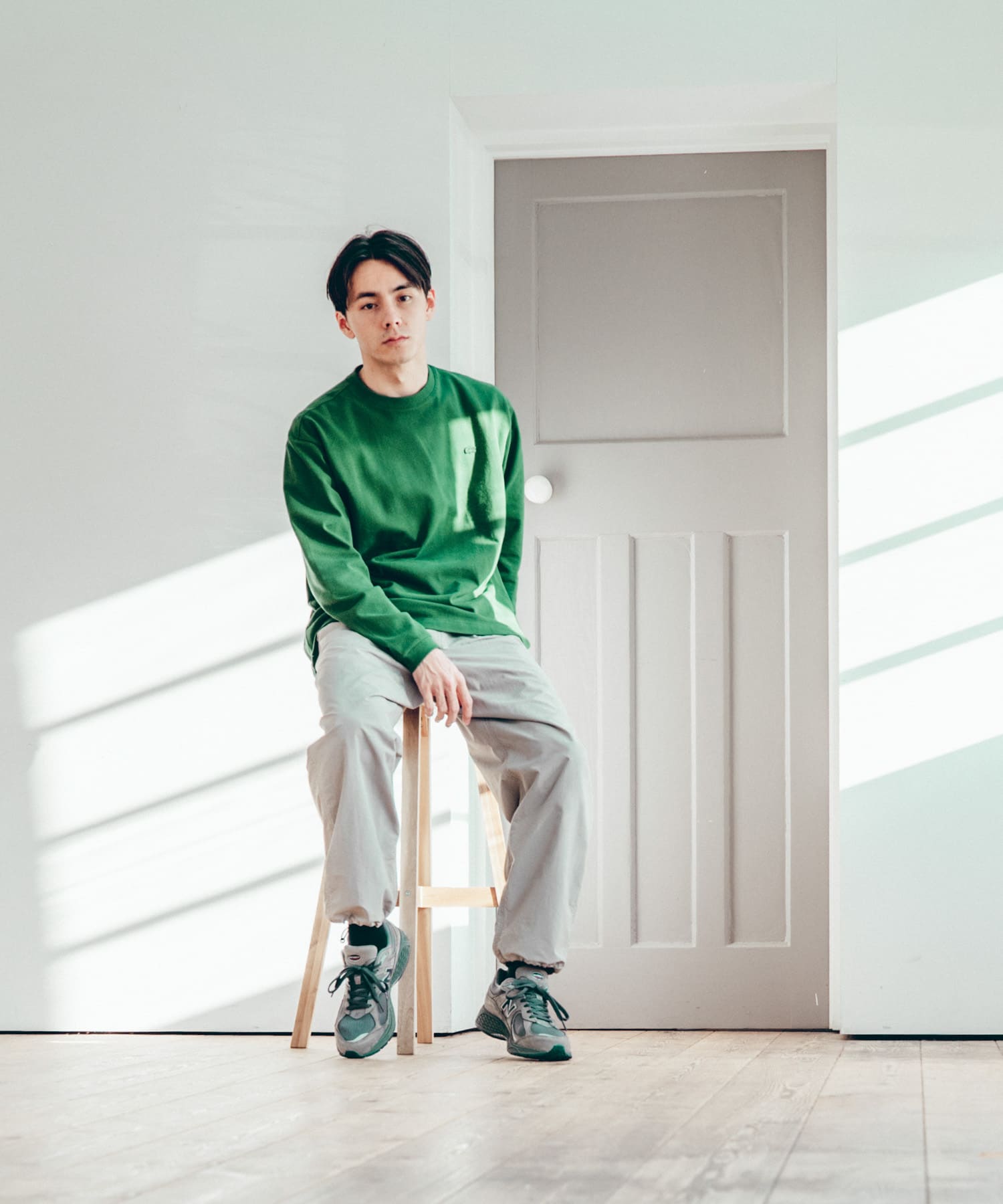 『別注』LACOSTE×DOORS　moss stitch long-sleeve t-shirts