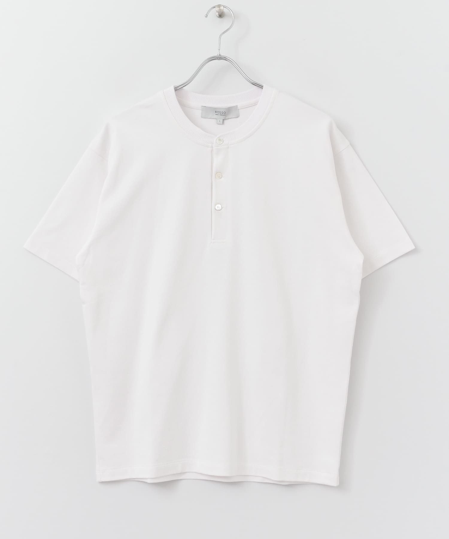 汗染みしにくいヘンリーネックTシャツ