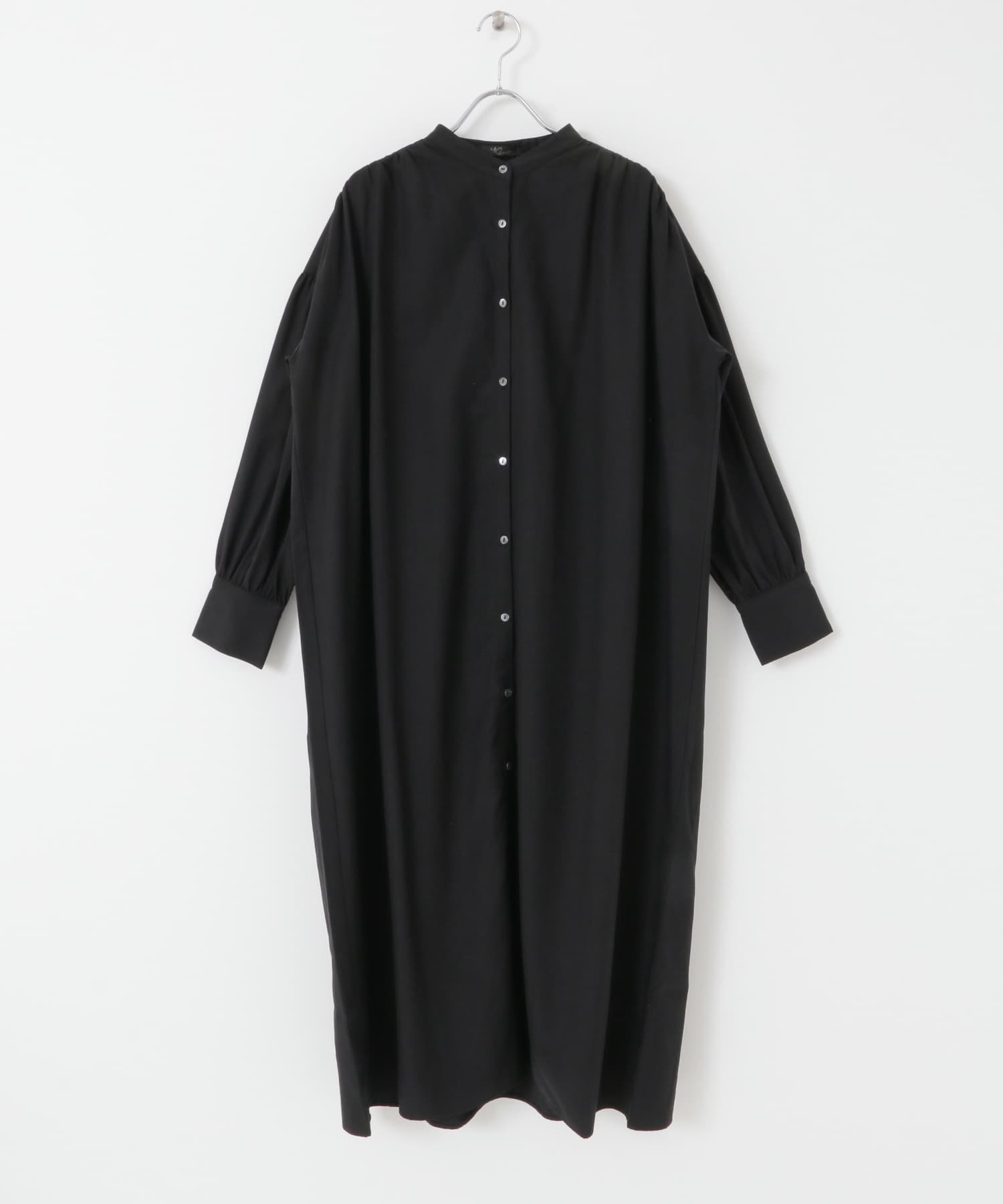 【WEB限定】バンドカラーボリュームシャツワンピース 【WEB限定】バンドカラーボリュームシャツワンピース