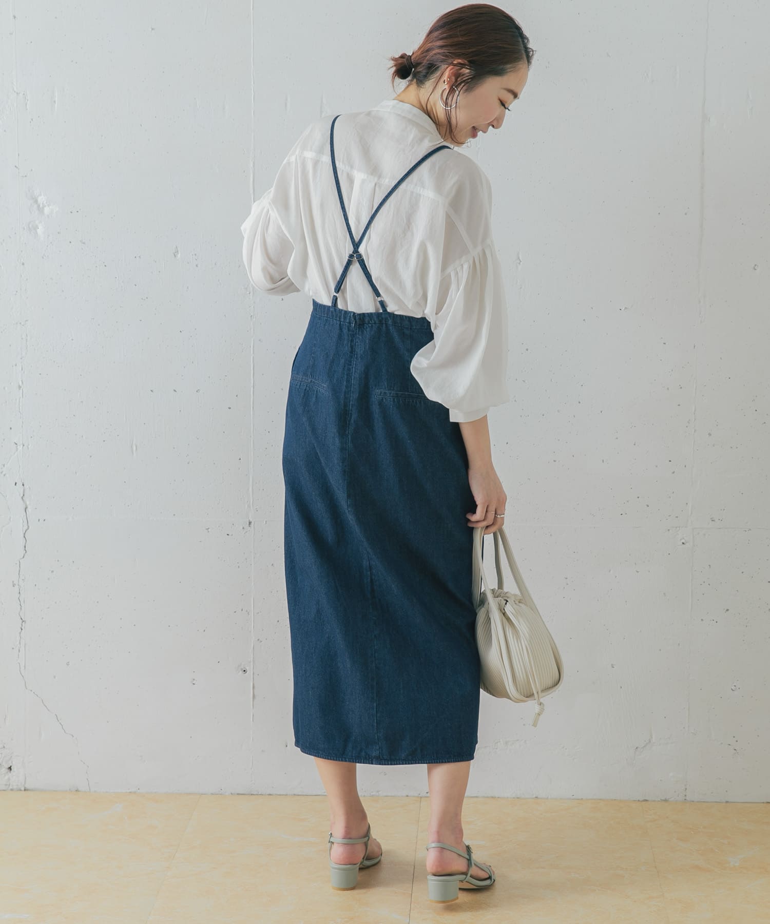 【WEB限定】デニムサロペットスカート