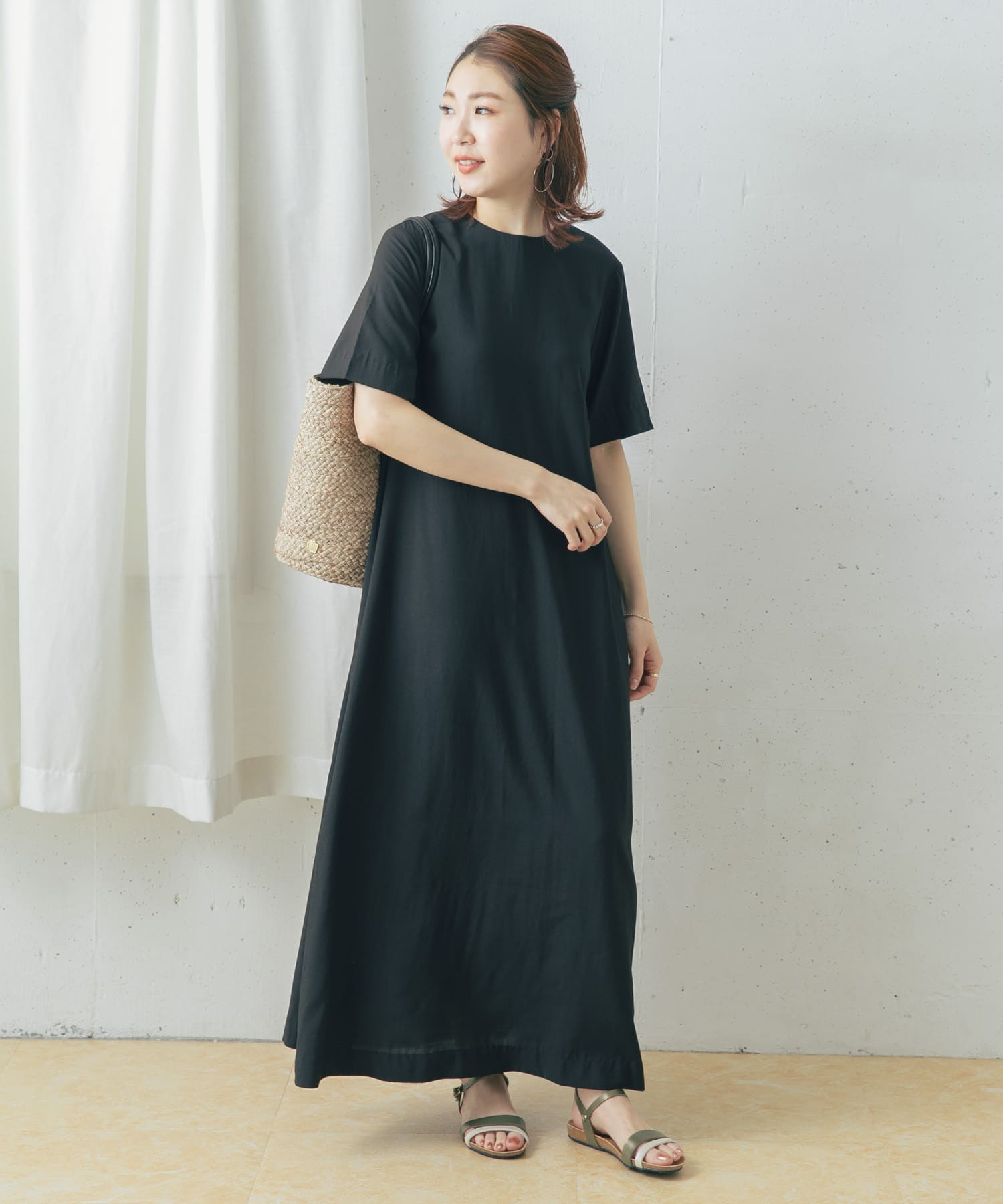 【WEB限定】バックタックAラインマキシワンピース 【WEB限定】バックタックAラインマキシワンピース