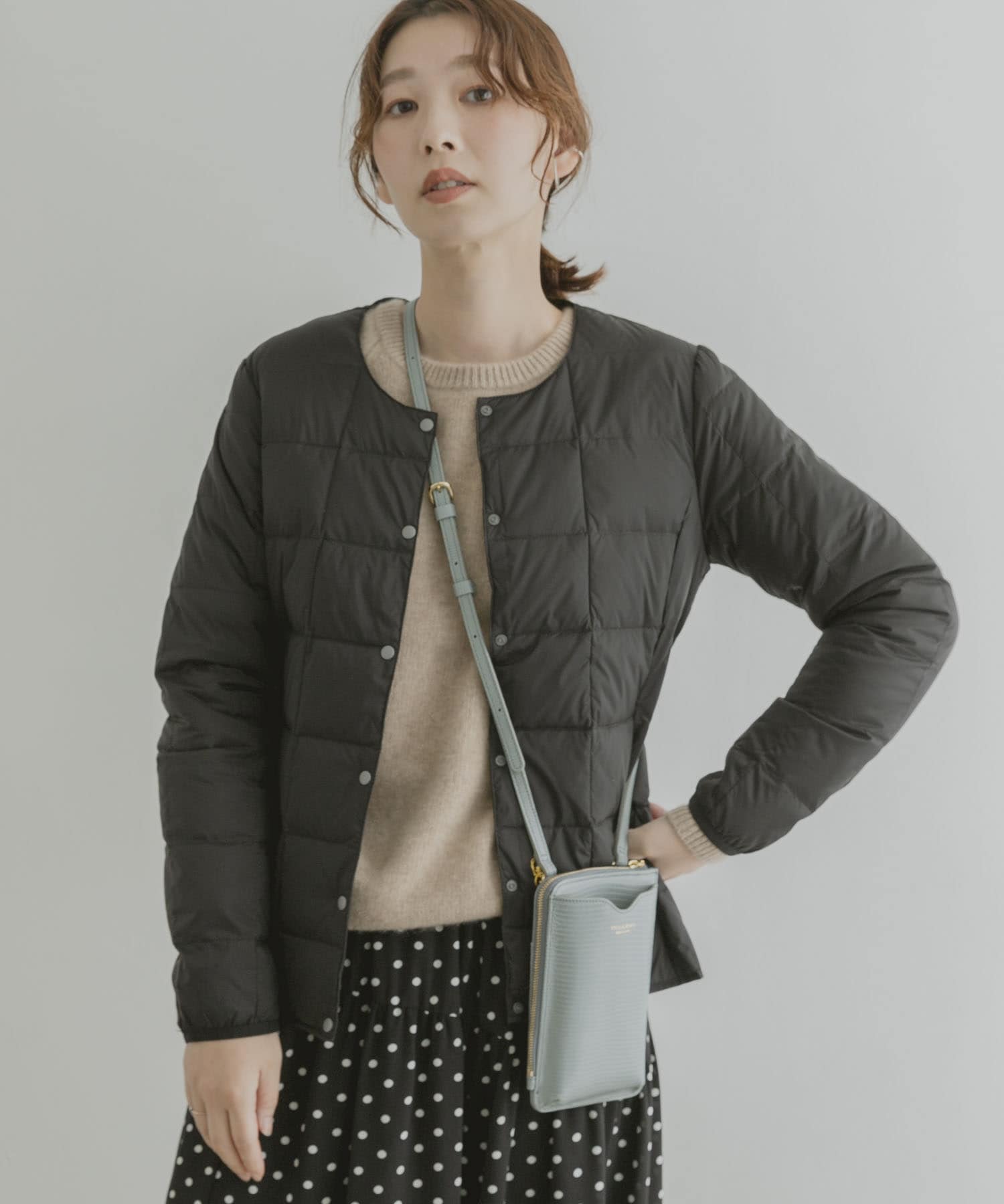 TAION CREW NECK BUTTON DOWN JACKET TAION CREW NECK BUTTON DOWN JACKET