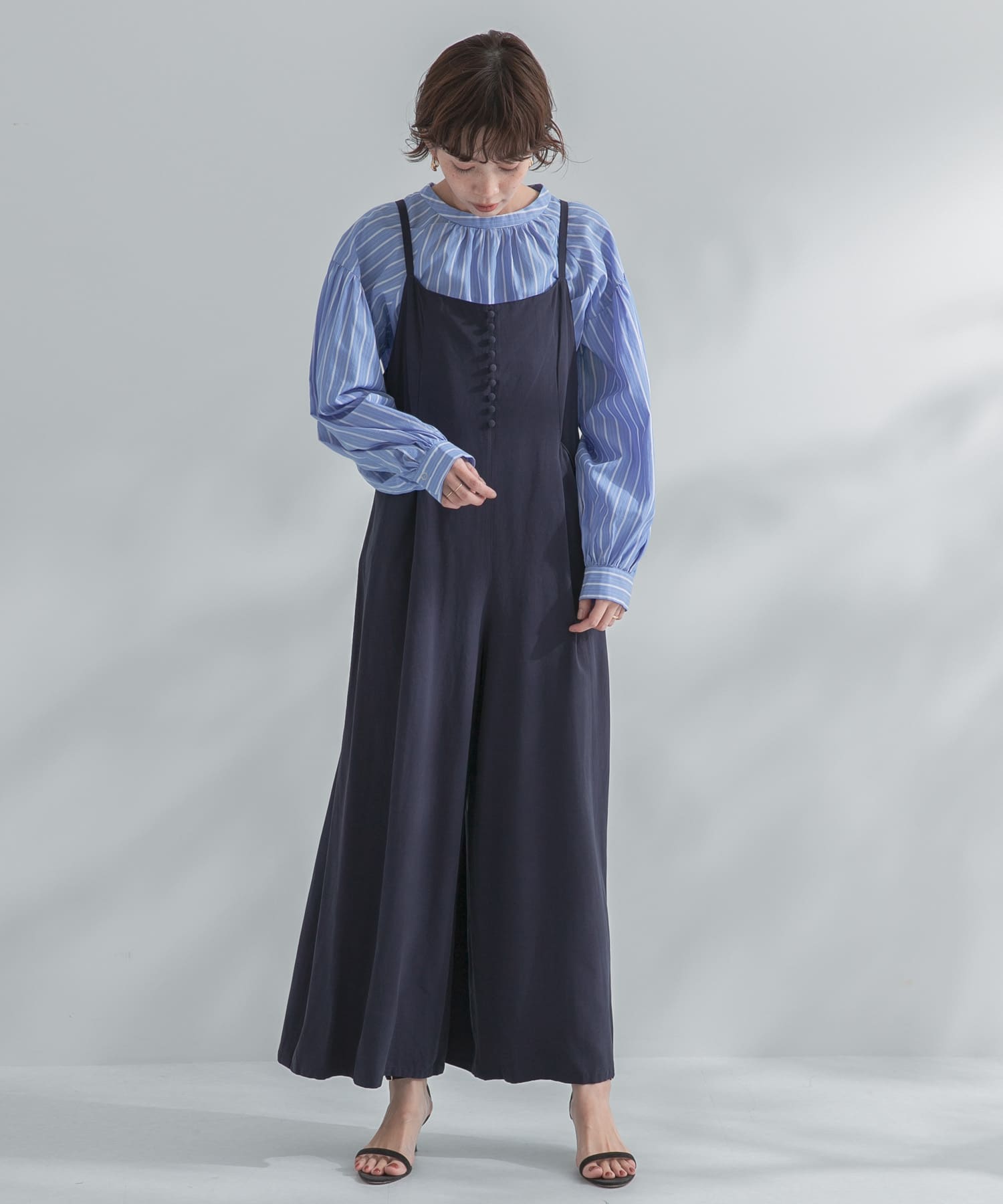 F by ROSSO　バックリボンサロペットパンツ