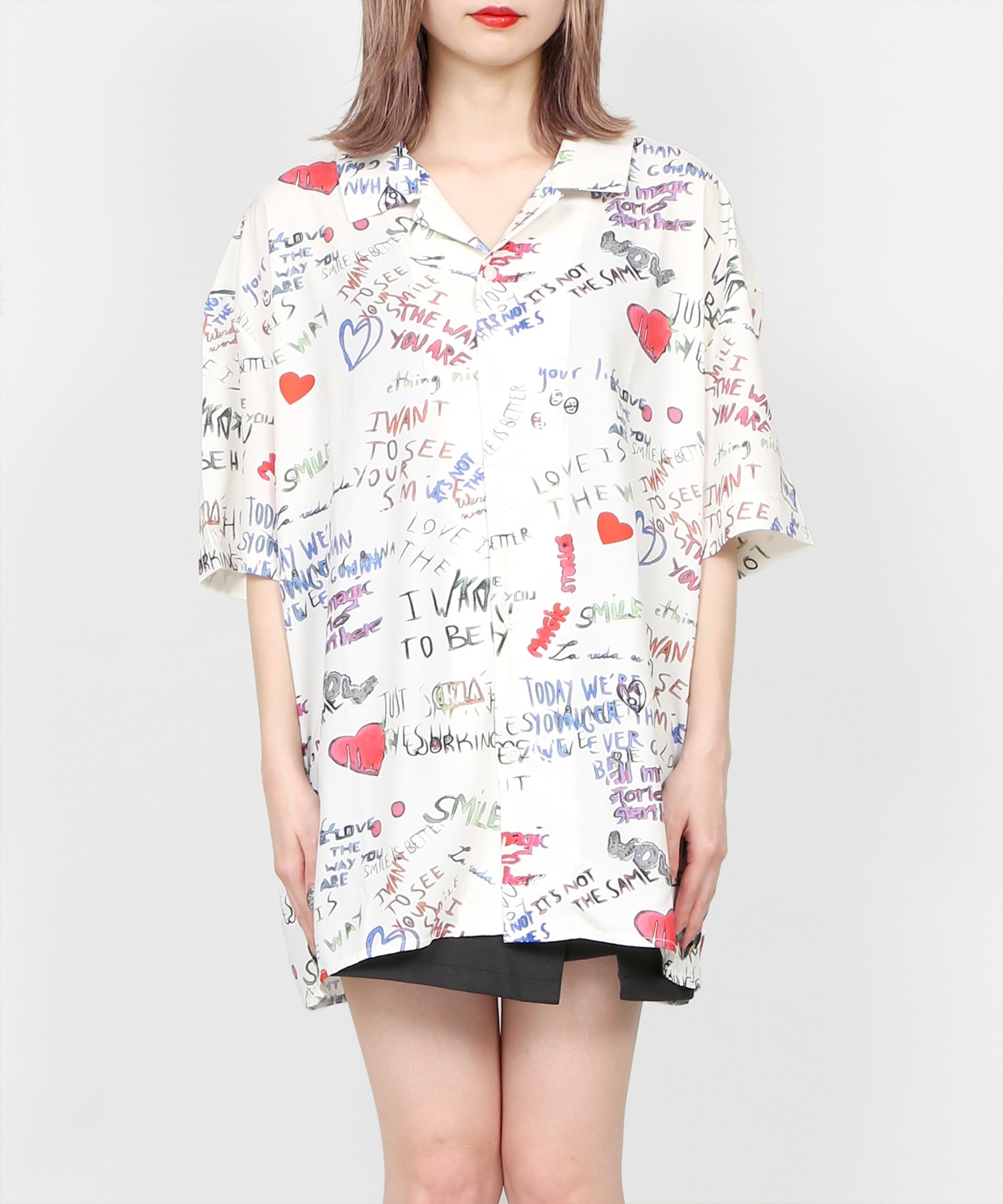 レタリング柄シャツ レタリング柄シャツ