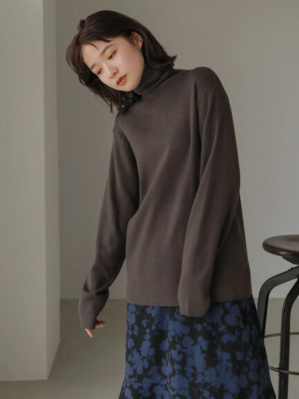 【Special Price】【Steady. 12月号掲載】リブタートルネックプルオーバー