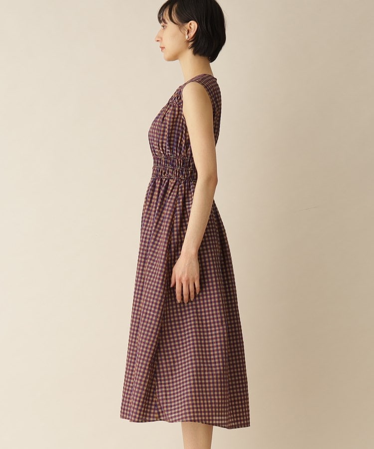 シアーギンガムシャーリングワンピース【洗濯機洗い可/イージーケア】 シアーギンガムシャーリングワンピース【洗濯機洗い可/イージーケア】