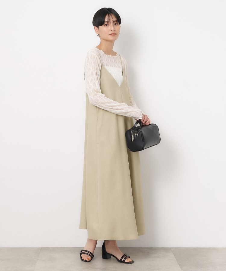 リネンライクバックシャンキャミワンピース【洗濯機洗い可】