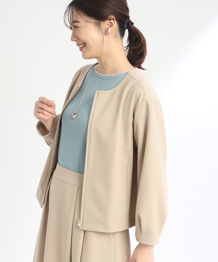 【手洗い可/セットアップ可能】ジップアップブルゾンジャケット 【手洗い可/セットアップ可能】ジップアップブルゾンジャケット