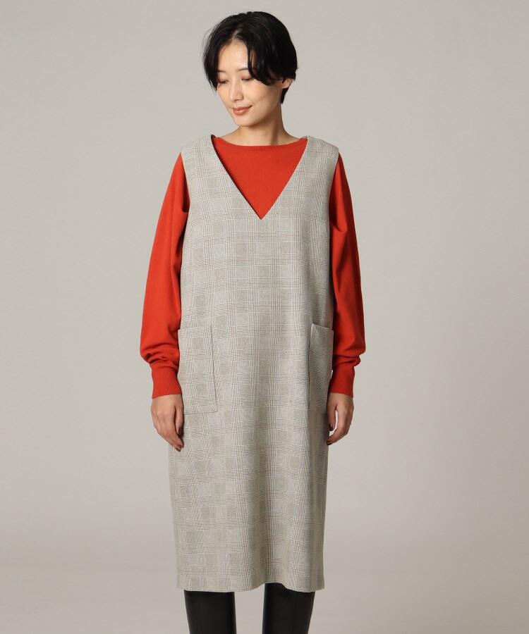 【洗える】ラナテックグレンチェックワンピース 【洗える】ラナテックグレンチェックワンピース
