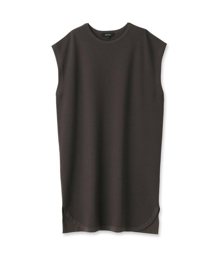 【洗える】コットンエステル ワッフルニットチュニック 【洗える】コットンエステル ワッフルニットチュニック