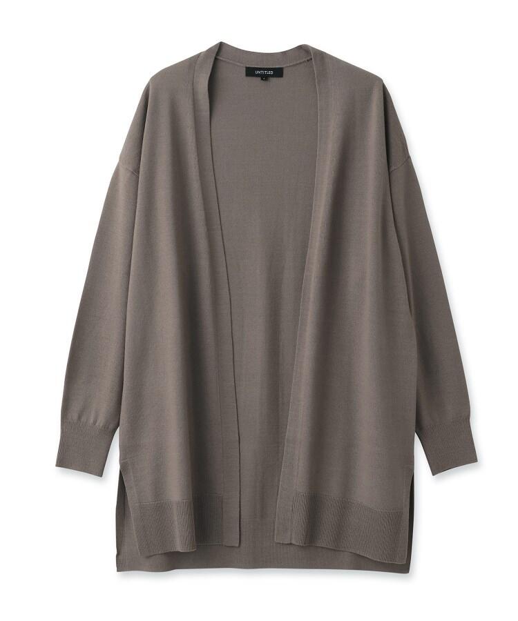 【洗える】ウール混カーディガン＋シャーリングブラウス