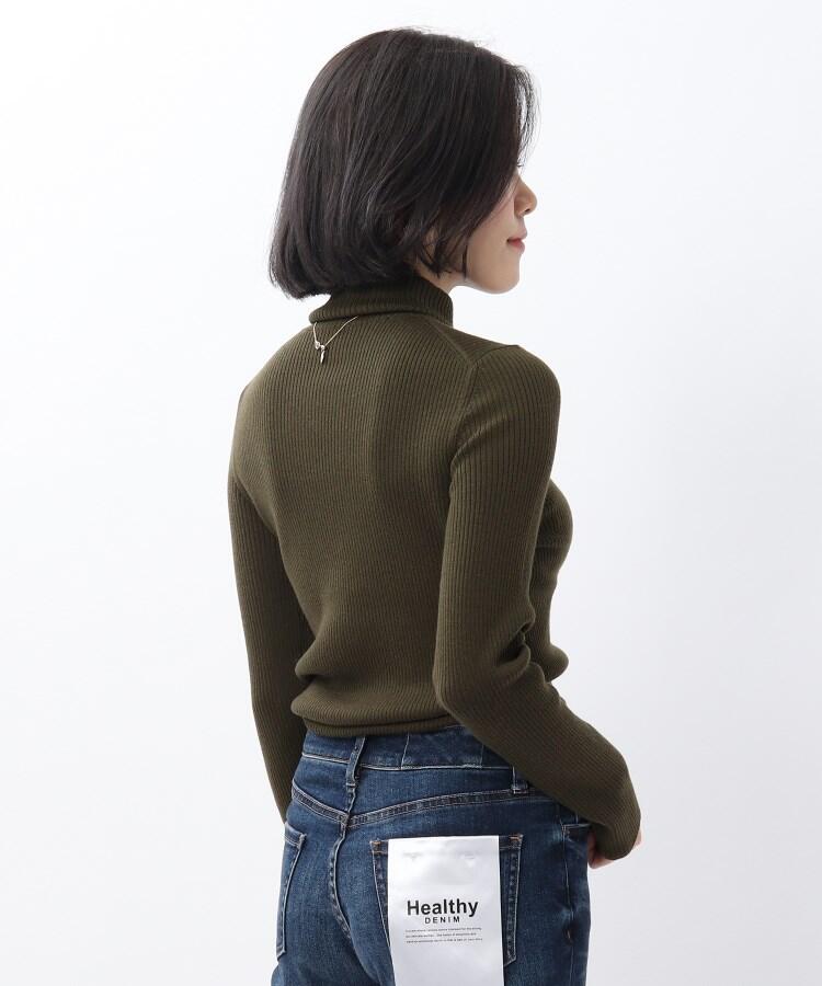 細リブタートルネックニットプルオーバー 細リブタートルネックニットプルオーバー