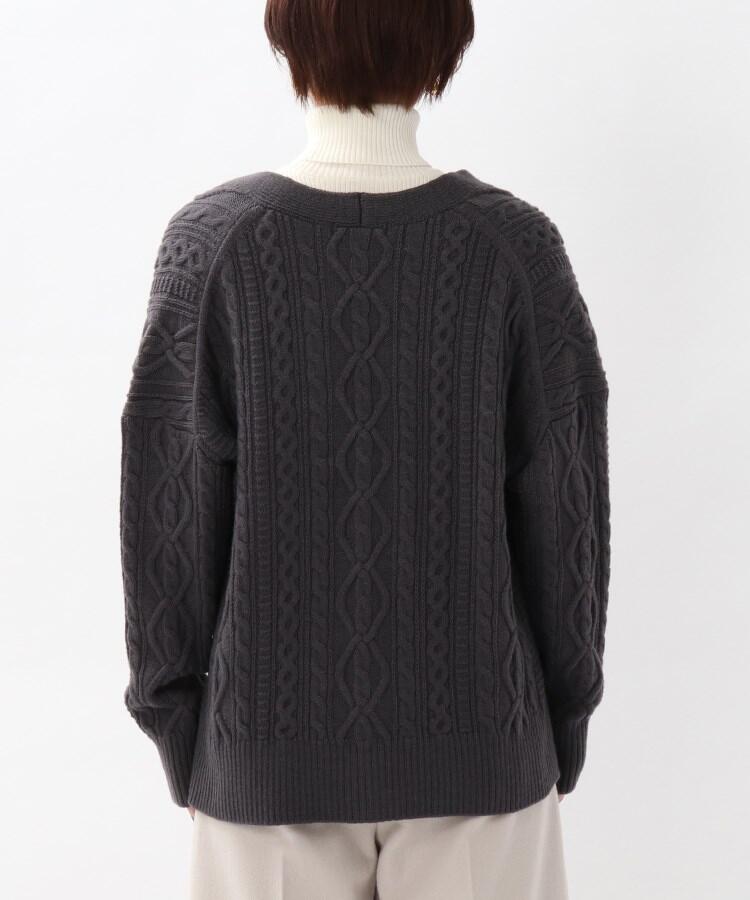 アラン柄ウールニットカーディガン