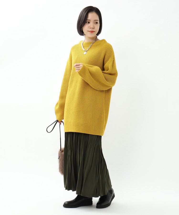 ボートネック ロングニット【洗える】