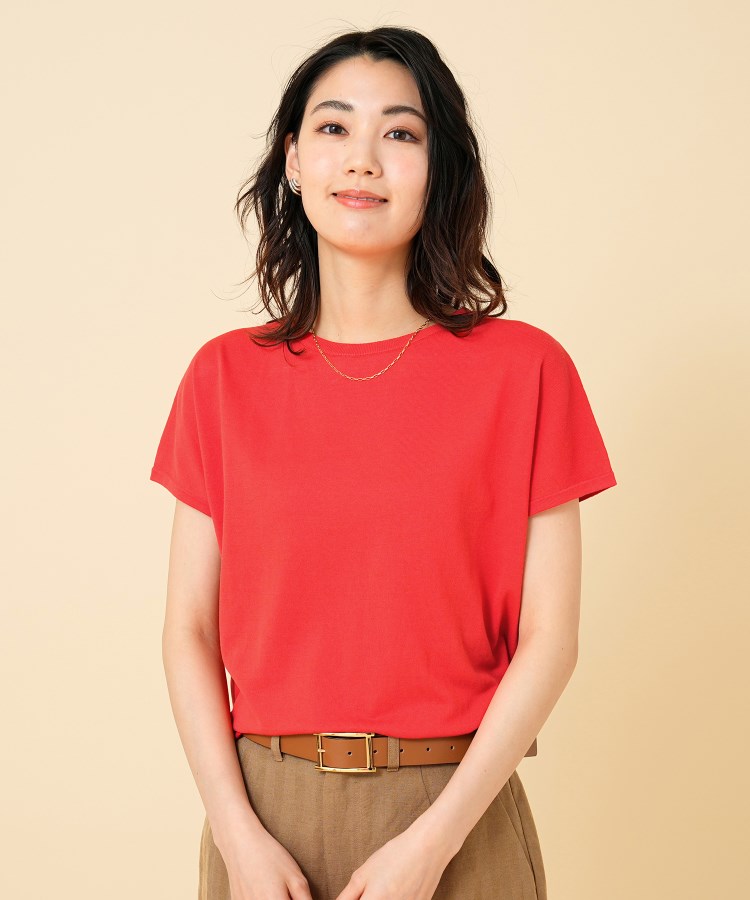 【アンサンブル可能／コットン100／11色展開】コットンプルオーバーニット