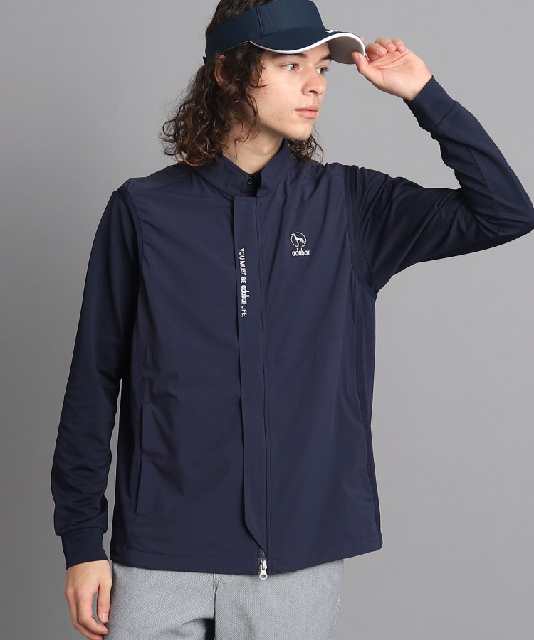 サイドメッシュ 異素材組み合わせ フルジップベスト