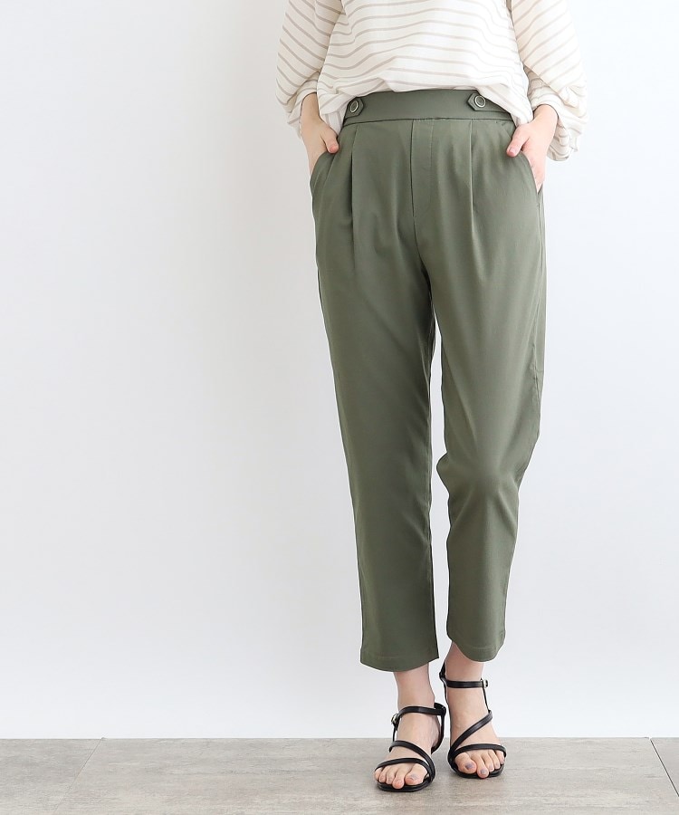 【低身長さん向け-3cm丈】<接触冷感・多サイズ>サマーハイパーストレッチテーパードパンツ 【低身長さん向け-3cm丈】<接触冷感・多サイズ>サマーハイパーストレッチテーパードパンツ