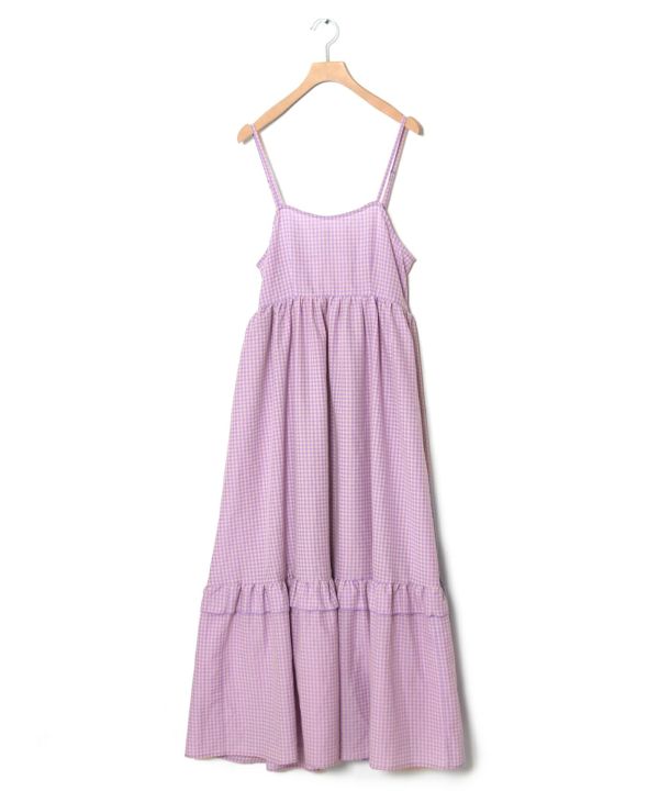 後ろリボンチェックワンピース 後ろリボンチェックワンピース