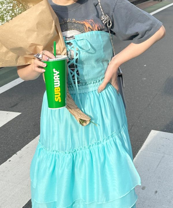 【Alley/SETアイテム】シアーフリルスカートコルセット付き 【Alley/SETアイテム】シアーフリルスカートコルセット付き