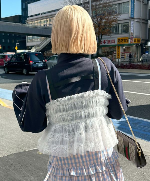 【Alley/2WAY】シャーリングレースハーネスビスチェ 【Alley/2WAY】シャーリングレースハーネスビスチェ