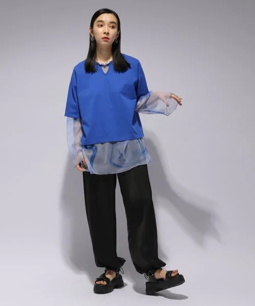 【LADIES】サテンオーバーバルーンパンツ 【LADIES】サテンオーバーバルーンパンツ
