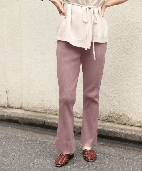 【WEB限定アイテム】セルフカットリブフレアパンツ 【WEB限定アイテム】セルフカットリブフレアパンツ