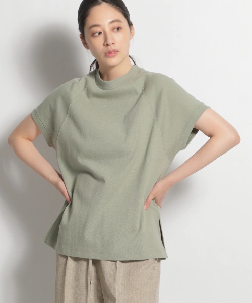 USAコットンハイネックラグランスリーブプルオーバー