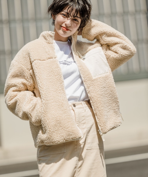 【WOMENS】ボアスタンドブルゾン