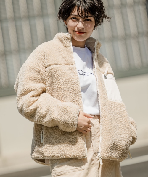 【WOMENS】ボアスタンドブルゾン