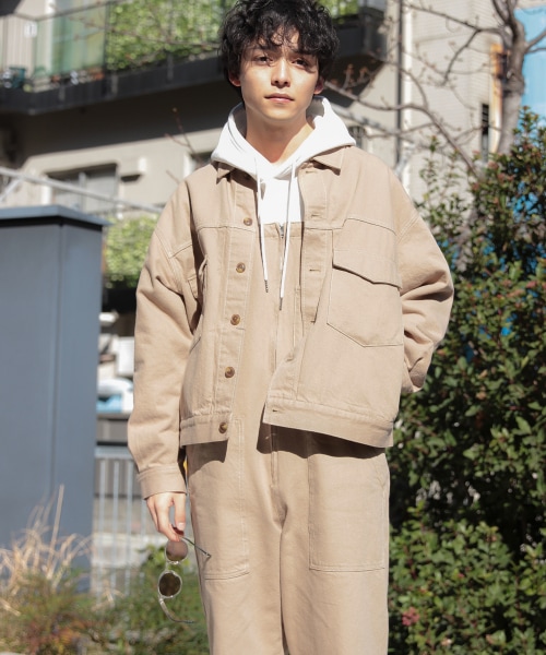 ＜セットアップ着用可能＞カツラギコットンツイル/ショートブルゾン