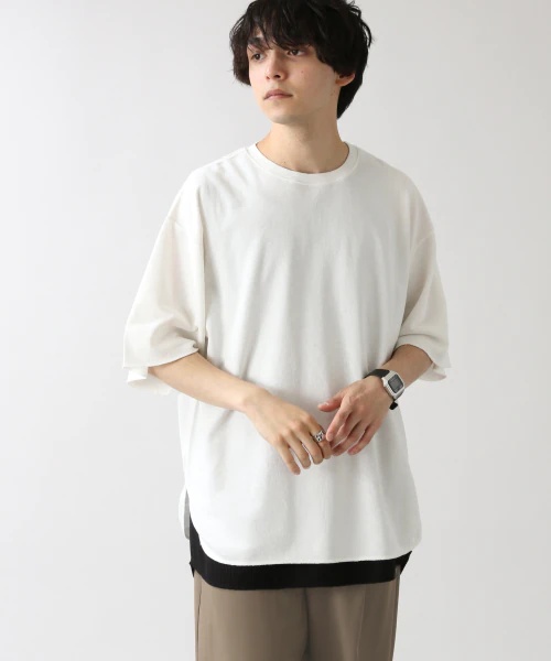 カットオフ/ピグメント裏毛Tシャツ カットオフ/ピグメント裏毛Tシャツ