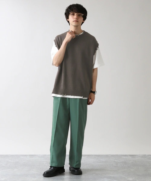 【追加予約受付中】WEB限定センタープレスタック/カラーワイドパンツ 【追加予約受付中】WEB限定センタープレスタック/カラーワイドパンツ