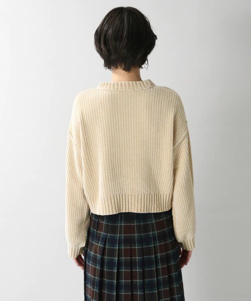 【WOMENS】ソデパフモールショートニット 【WOMENS】ソデパフモールショートニット