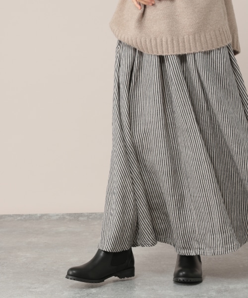 《Natural by studio CLIP》リネンタックフレアスカート