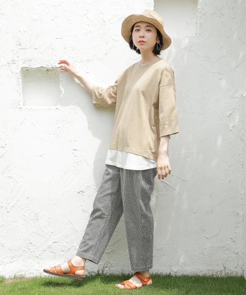 【着が効くナツPANTS】夏の思い出テーパードパンツ[プラスサイズあり]