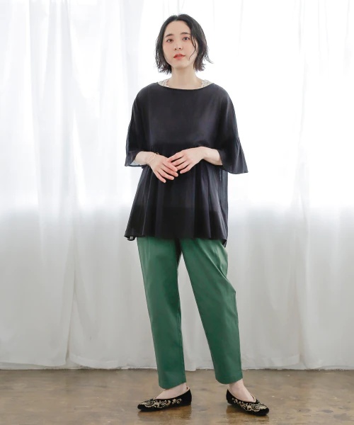 サラサラ快適テーパードパンツ[プラスサイズあり]