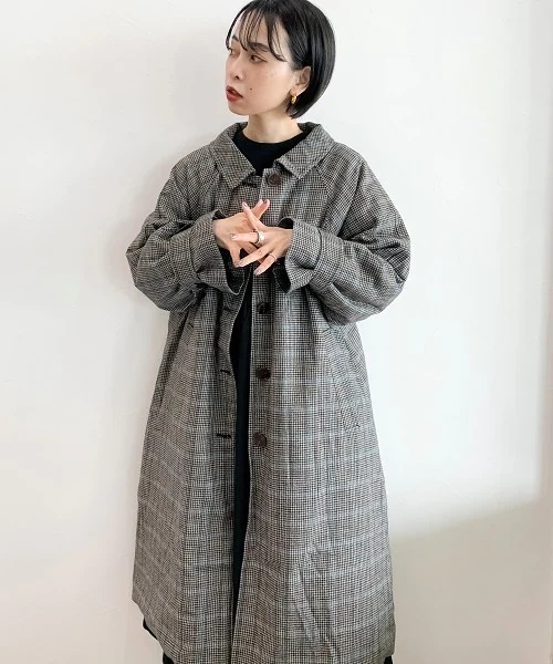 【先行予約/低身長向けアイテム/WEB限定】チェックロングコート