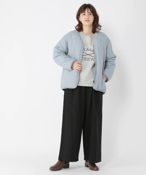 リバーシブルボアキルトブルゾン リバーシブルボアキルトブルゾン