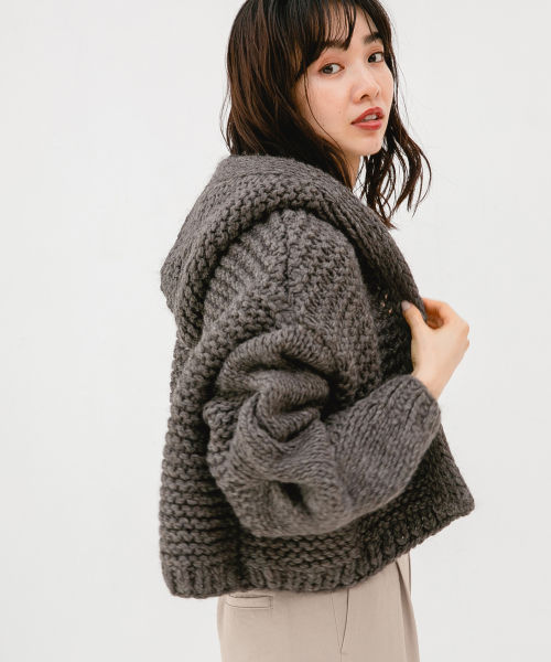 HAND/ケーブルパーカーカーディガン HAND/ケーブルパーカーカーディガン