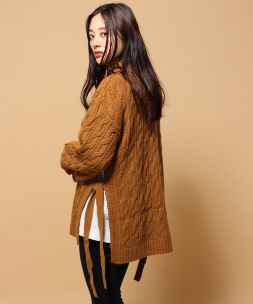 【WEB先行予約 LADIES】5Gケーブルスリットニット 【WEB先行予約 LADIES】5Gケーブルスリットニット