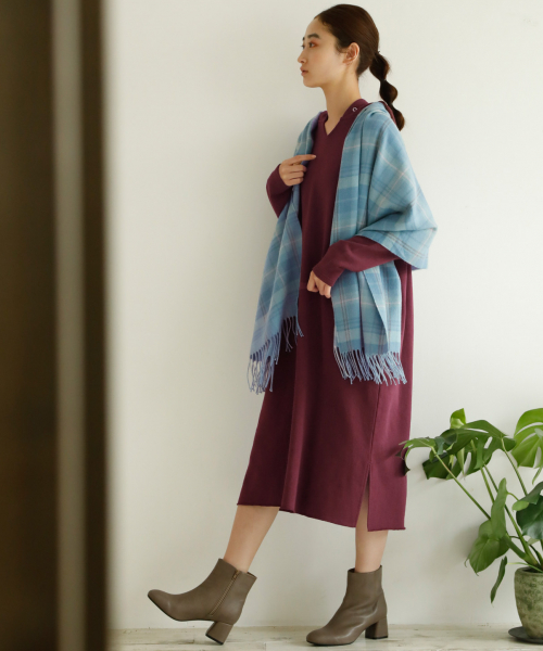 オーガニック裏毛ワイドワンピース