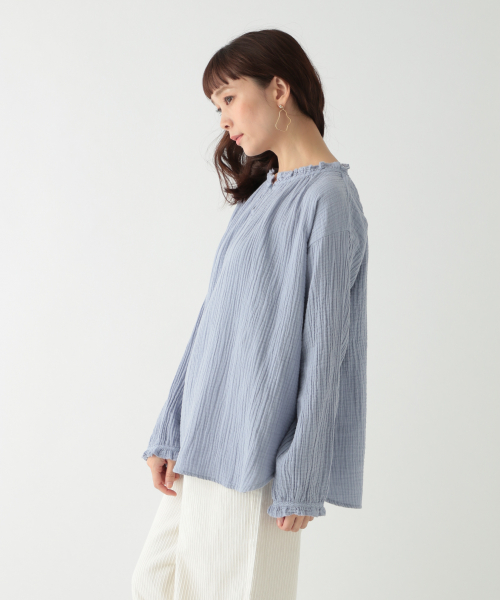 Wガーゼフリルブラウス Wガーゼフリルブラウス