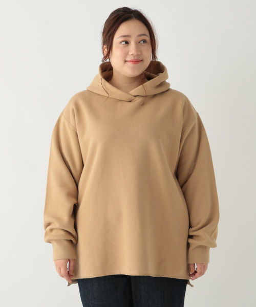 起毛裏毛フーディプルオーバー[WEB限定プラスサイズ]