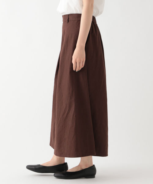 コットンリネンフレアスカパンツ