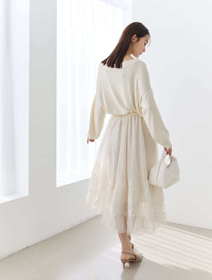 レースデザインチュールスカート レースデザインチュールスカート