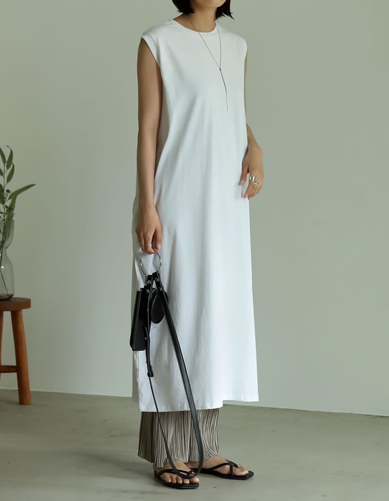 カットソーノースリーブワンピース[お急ぎ便対応]